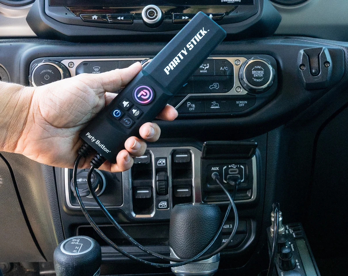 Bazooka Party Stick | Wireless Music Sharing Adapter | one-click Party Button pairing | USB Powered | Mini Jack Audio Output