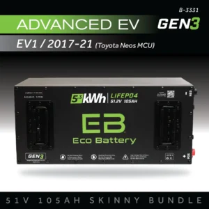 Eco Battery (48V) 51V 105AH Skinny Battery Bundle / Advanced EV EV1 / 2017-21 (Toyota Neos MCU)
