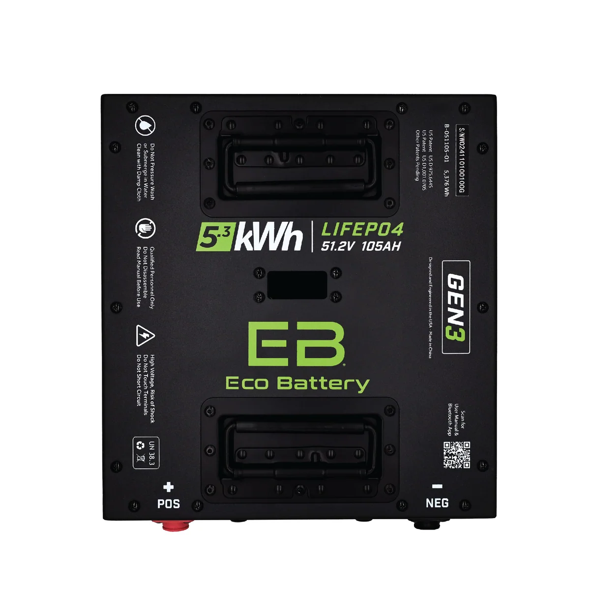 eco battery (48v) 51v 105ah thru hole battery bundle / advanced ev ev1 / 2017 21 (toyota neos mcu) Eco Battery (48V) 51V 105AH Thru-Hole Battery Bundle / Advanced EV EV1 / 2017-21 (Toyota Neos MCU)