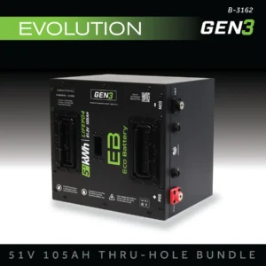 Eco Battery (48V) 51V 105AH Thru-Hole Battery Bundle / Evolution