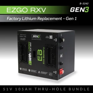Eco Battery (48V) 51V 105AH Thru-Hole Battery Bundle / EZGO RXV Samsung Gen1 (2017-2021)