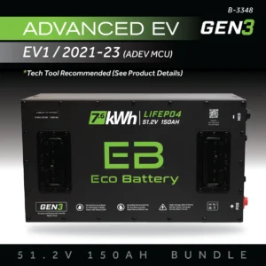 Eco Battery (48V) 51V 150AH Battery Bundle / Advanced EV EV1 / 2021-23 (ADEV MCU)