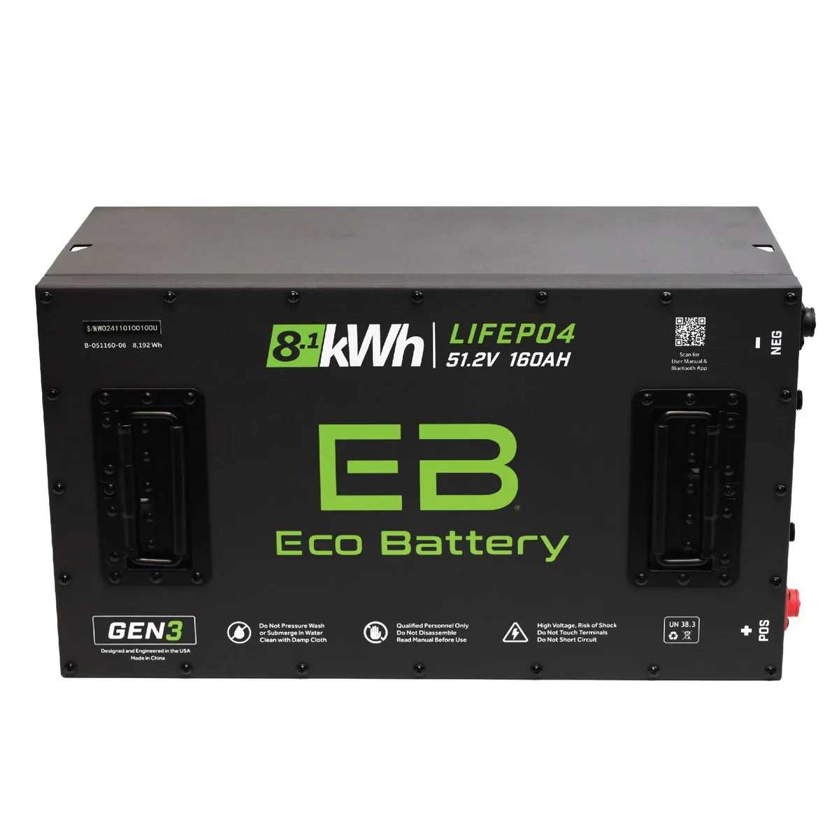 Eco Battery (48V) 51V 160AH LiFePO4 Gen3 Battery