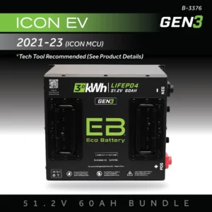 Eco Battery (48V) 51V 60AH Battery Bundle / ICON EV / 2021-23 (ICON MCU)