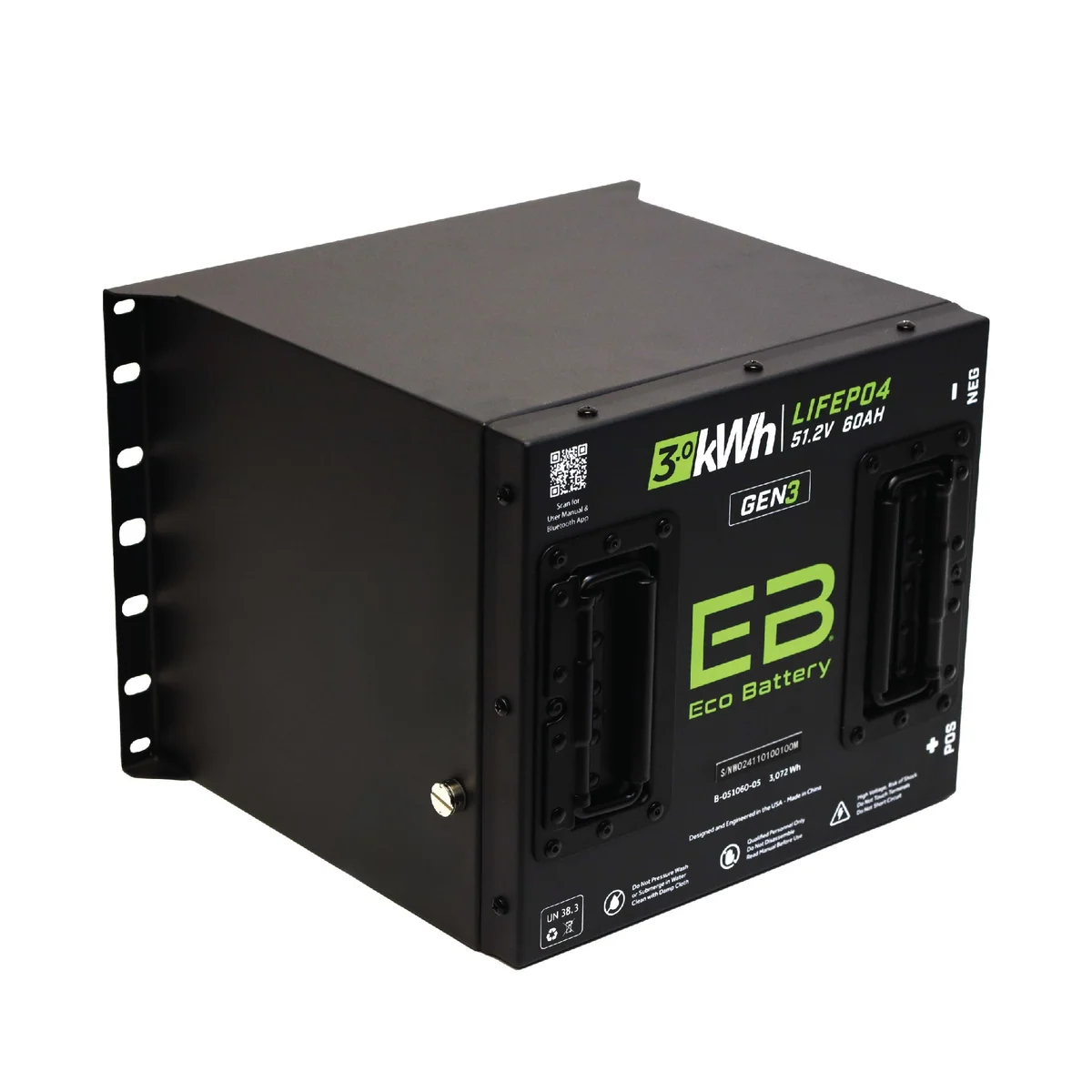 Eco Battery (48V) 51V 60Ah Cube LiFePO4 Gen3 Battery