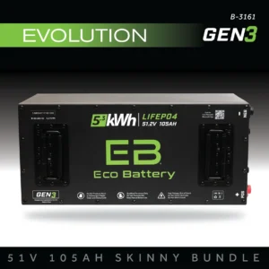 Eco Battery 51V (48V) 105Ah Skinny Battery Bundle / Evolution (9-Pin Harness)