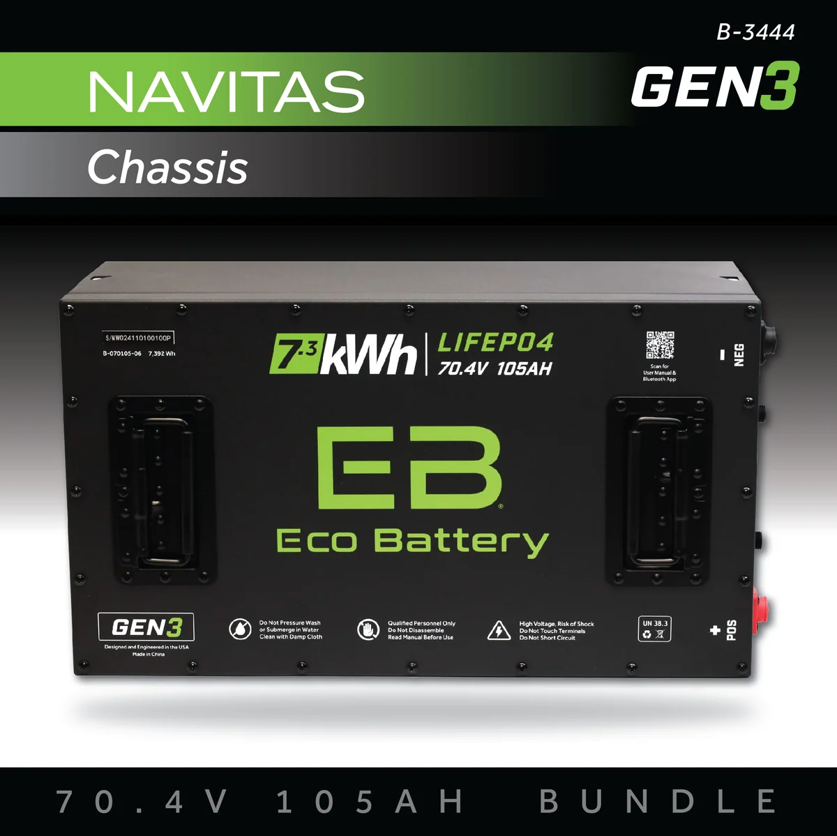 Eco Battery (72V) 70V 105AH Battery Bundle / Navitas Chassis