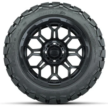 GTW Bravo Matte Black 14 in Wheels with 22x10-14 Timberwolf All-Terrain Tires - Set of 4