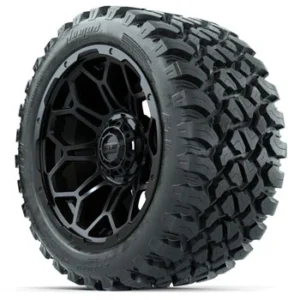 GTW Bravo Matte Black 14 in Wheels with 23x10-14 Nomad All-Terrain Tires - Set of 4