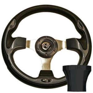 GTW Steering Wheel Kit, Carbon Fiber/Rally 12.5 W/Black Adapter 82-Up