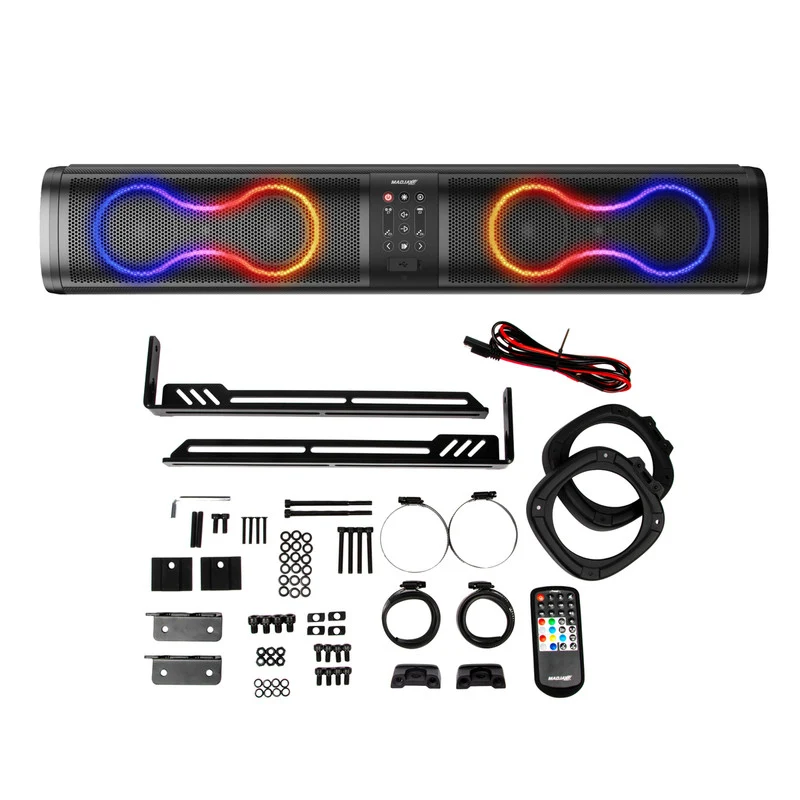 madjax decibel 26 inch golf cart soundbar with bluetooth, rgb lights & 500w audio MadJax Decibel 26-Inch Golf Cart Soundbar with Bluetooth, RGB Lights & 500W Audio