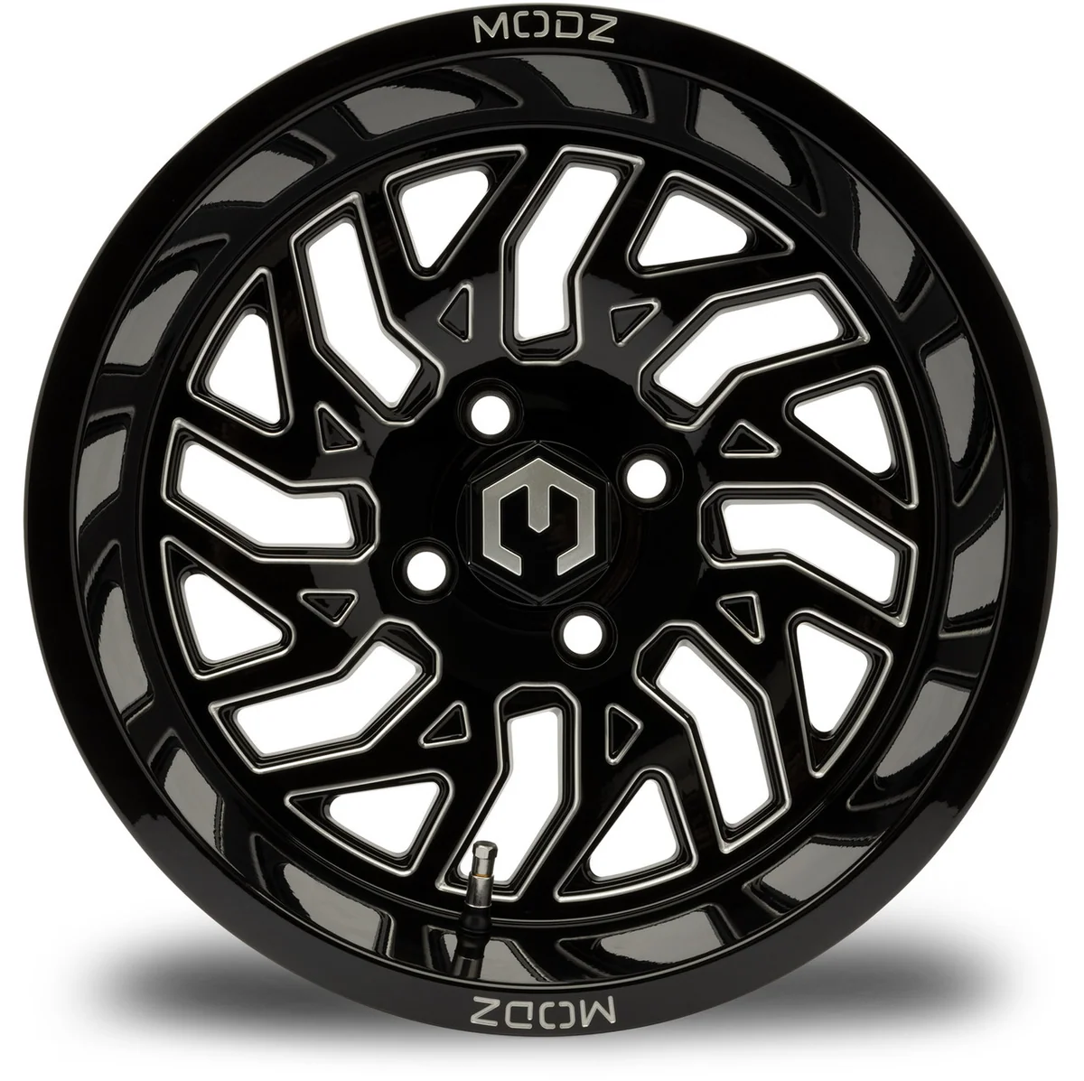 modz® carnage 14x7 glossy black golf cart wheel MODZ® Carnage 14x7 Glossy Black Golf Cart Wheel