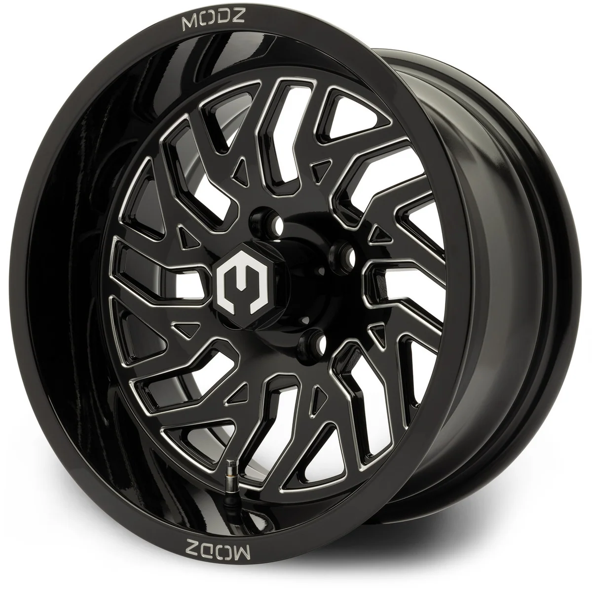 modz® carnage 14x7 glossy black golf cart wheel MODZ® Carnage 14x7 Glossy Black Golf Cart Wheel