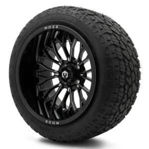 Modz Convict 15X10 Glossy Black with Arisun x-armory Steel belted Radial 23X10R15