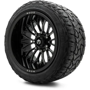 Modz Convict 15X10 Glossy Black with X Comp X/T 23X10R15 Steel Belted Radial