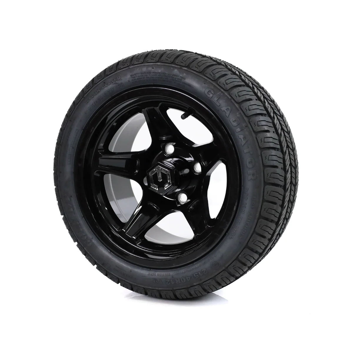 modz drift 12x7 glossy black & gladiator golf a/p tire package MODZ Drift 12x7 Glossy Black & Gladiator Golf A/P Tire Package
