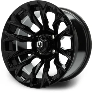 MODZ® Falcon 14x7 Glossy Black Golf Cart Wheel