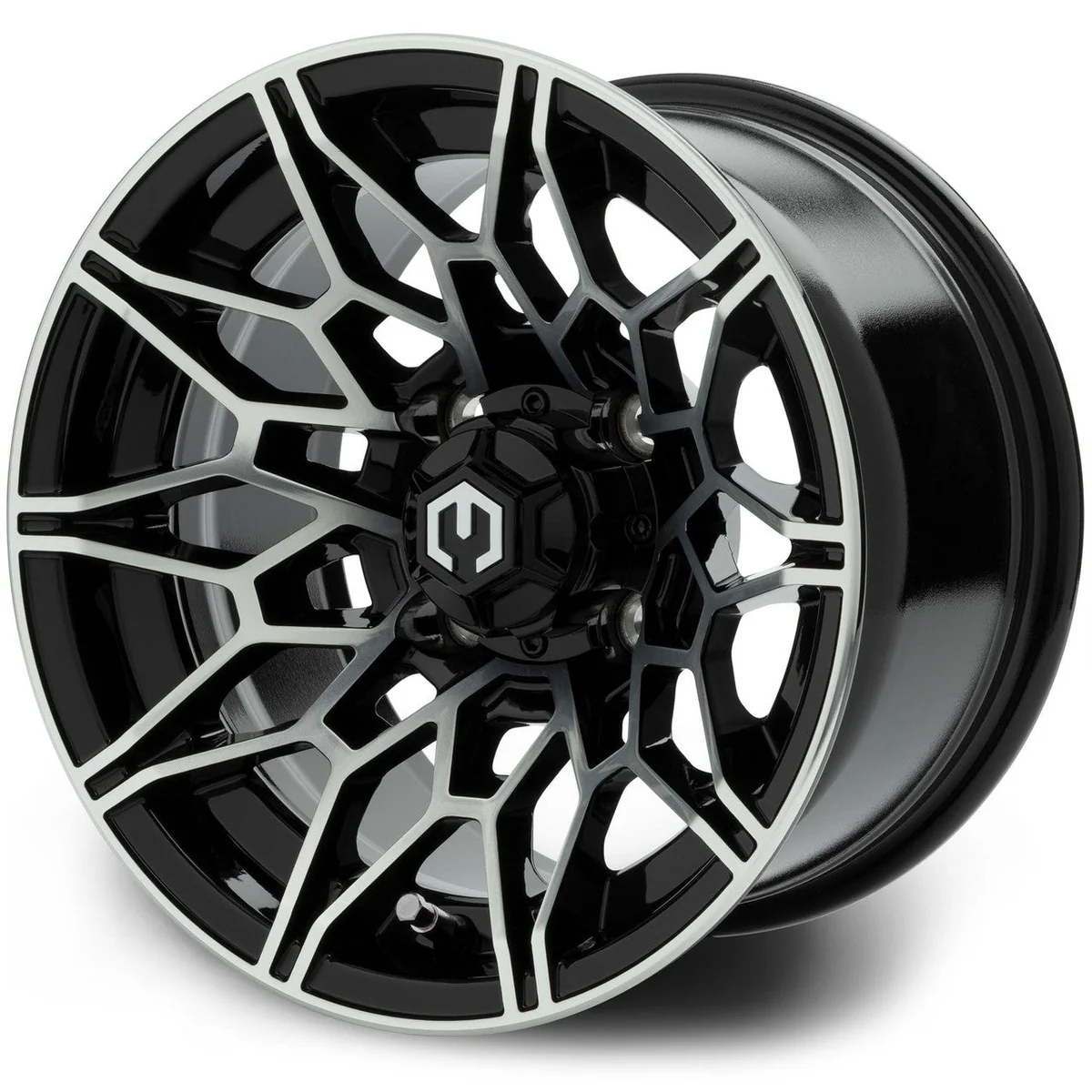 MODZ® Galaxy 12x7 Machined Black Golf Cart Wheel