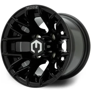 MODZ® Matrix 10x7 Glossy Black 10" Golf Cart Wheel