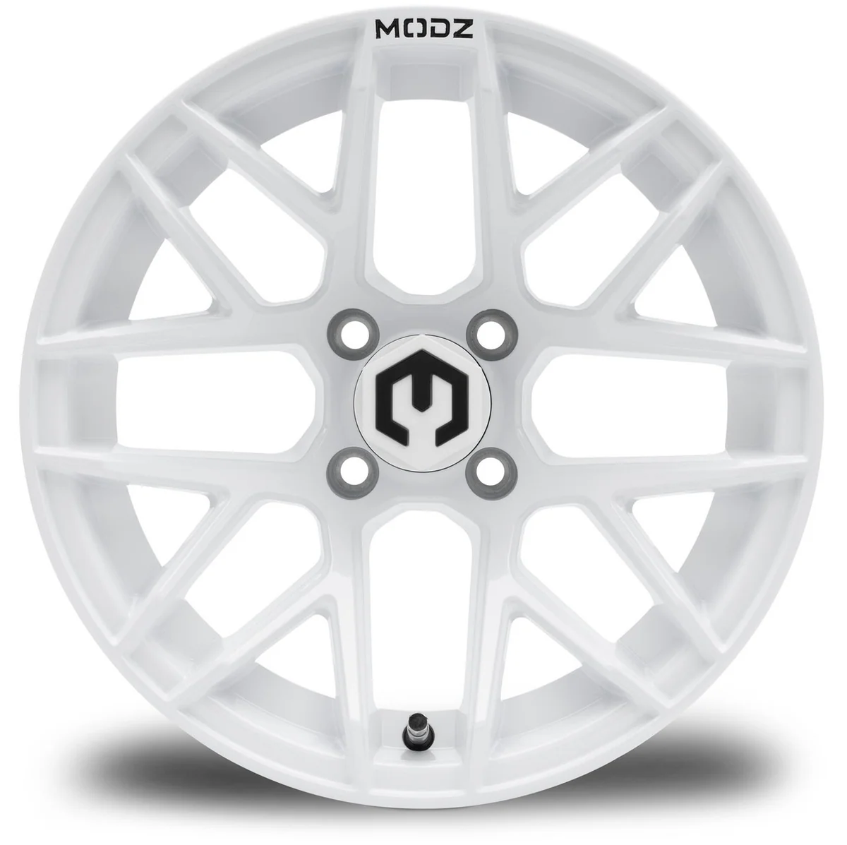 modz® matrix 14x7 glossy white golf cart wheel MODZ® Matrix 14x7 Glossy White Golf Cart Wheel