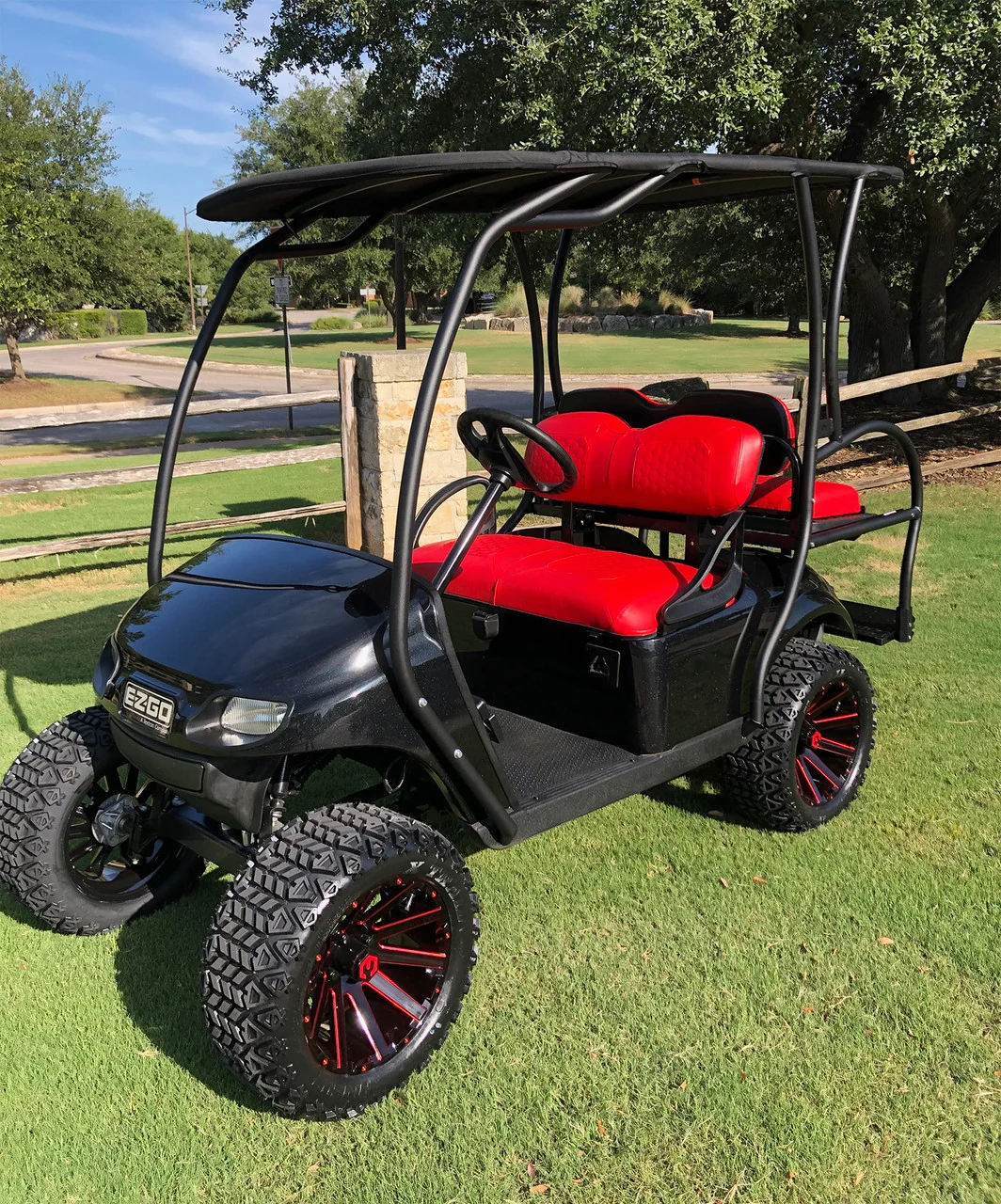 modz® mauler 14x7 red & black golf cart wheel MODZ® Mauler 14x7 Red & Black Golf Cart Wheel