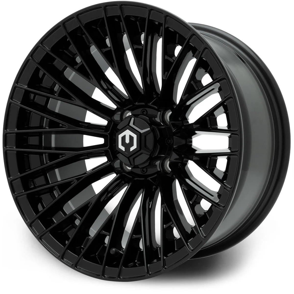 modz® reaper 14x7 glossy black golf cart wheel MODZ® Reaper 14x7 Glossy Black Golf Cart Wheel