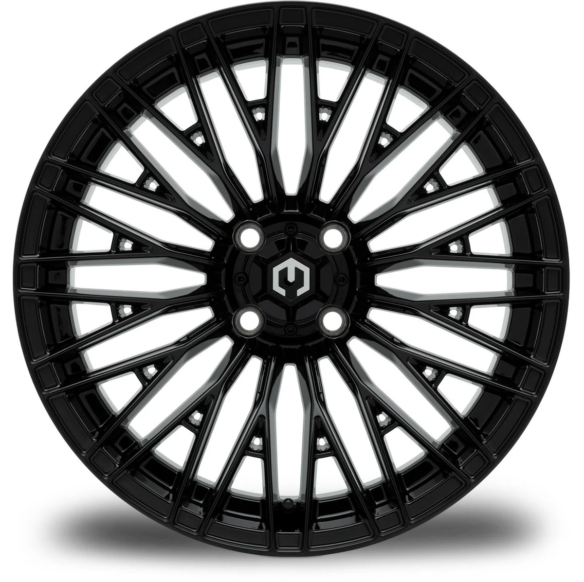 modz® reaper 16x7 glossy black golf cart wheel MODZ® Reaper 16x7 Glossy Black Golf Cart Wheel