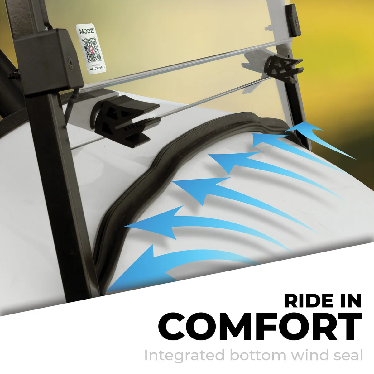 MODZ Windshield for EZGO Golf Carts - Fits TXT, T48, RXV (2008-2023) with Storm Body Kits