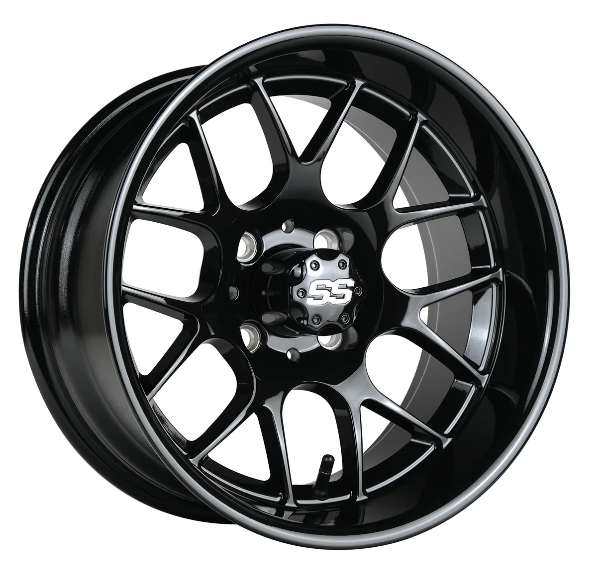 SS Wheels Alpha 12x7 Gloss Black & X Comp H/T Tire Package