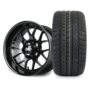 SS Wheels Alpha 12x7 Gloss Black & X Comp H/T Tire Package
