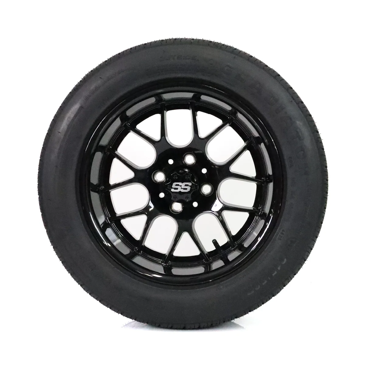 SS Wheels Alpha 14x7 Gloss Black & X Comp H/T Tire Package